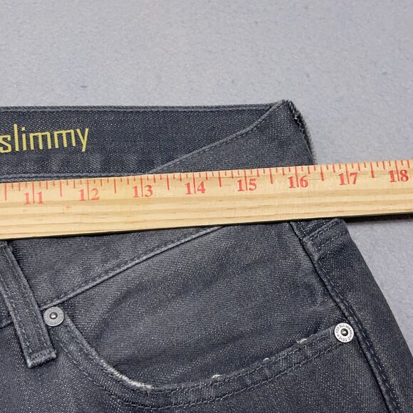 7‎ for all Mankind Jeans Mens 31x28 Slimmy Slim Straight Leg Gray Distressed - Picture 6 of 11